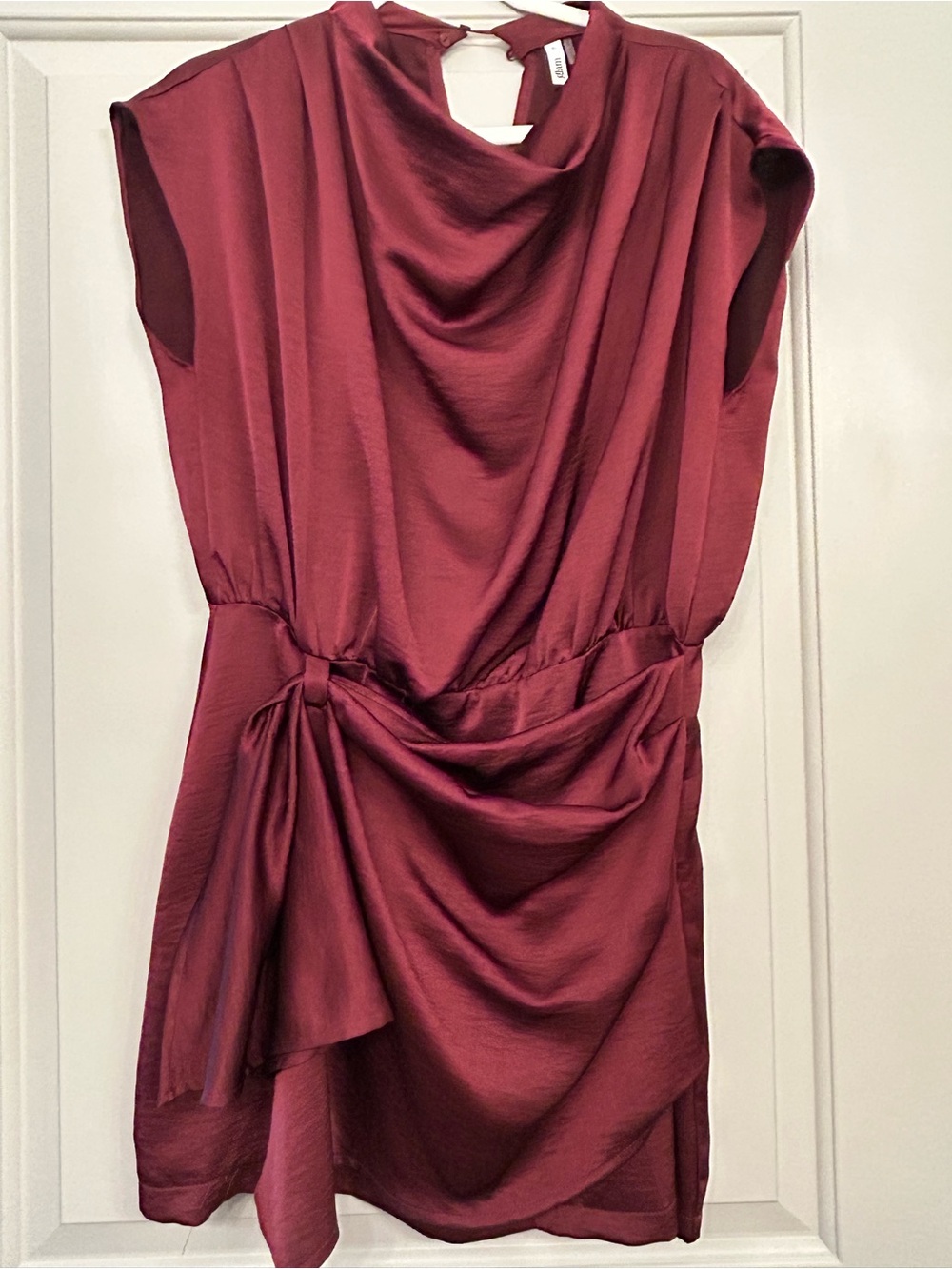 glam Draped Burgundy Mini Dress